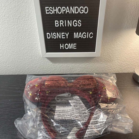 Disney Parks Cranberry Christmas Holiday 2021 Jeweled Minnie Mouse Ears Headband